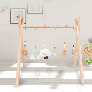 Best Baby Play Gym Wooden with 6 Infant Activity Toys