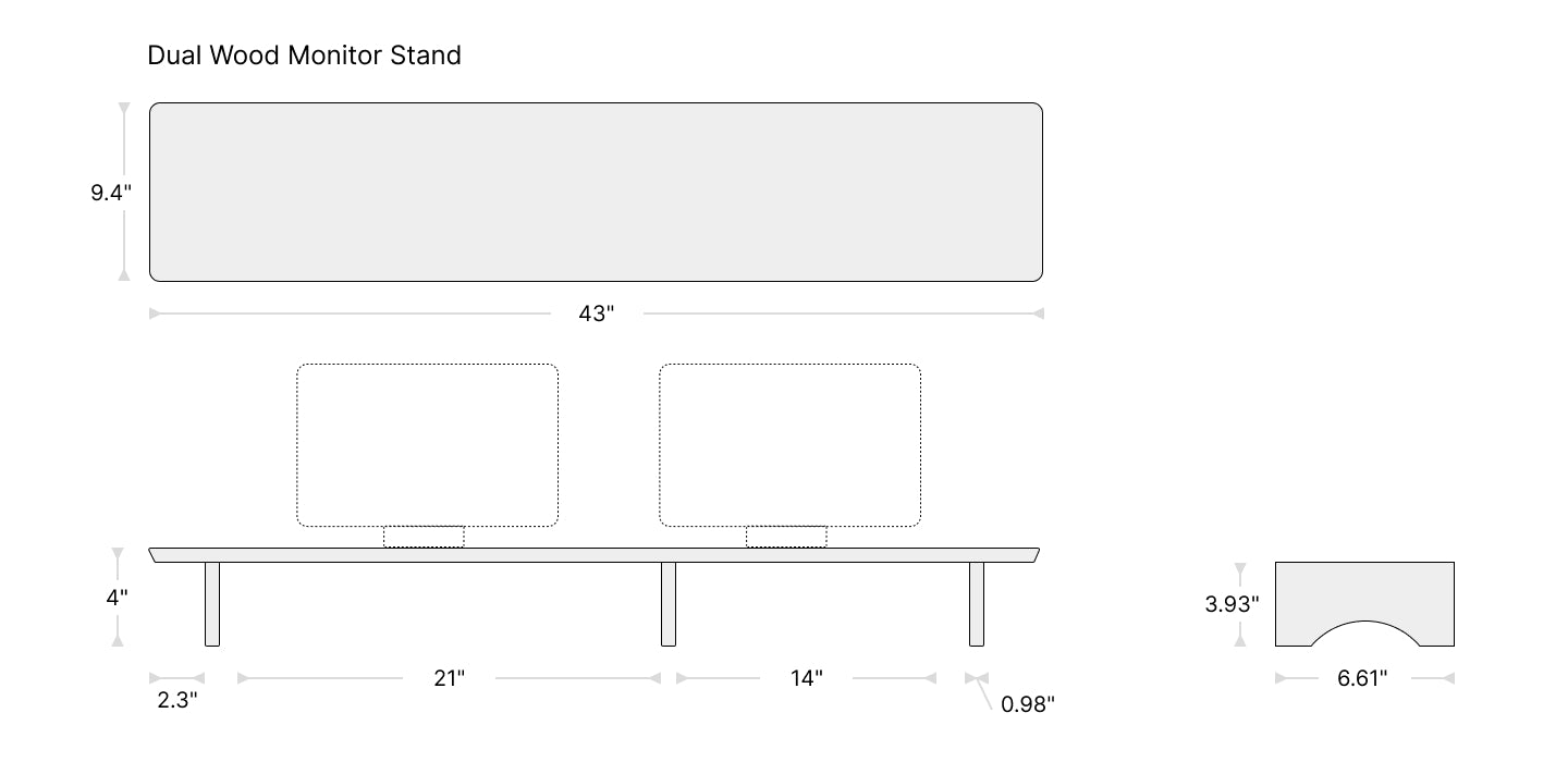 Aothia Dual Monitor Stand Product Description Size