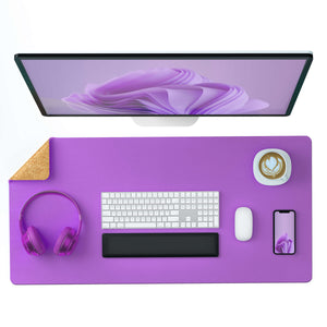 ECO Cork & Leather Dual-side Desk Pad (Three Sizes / Purple)