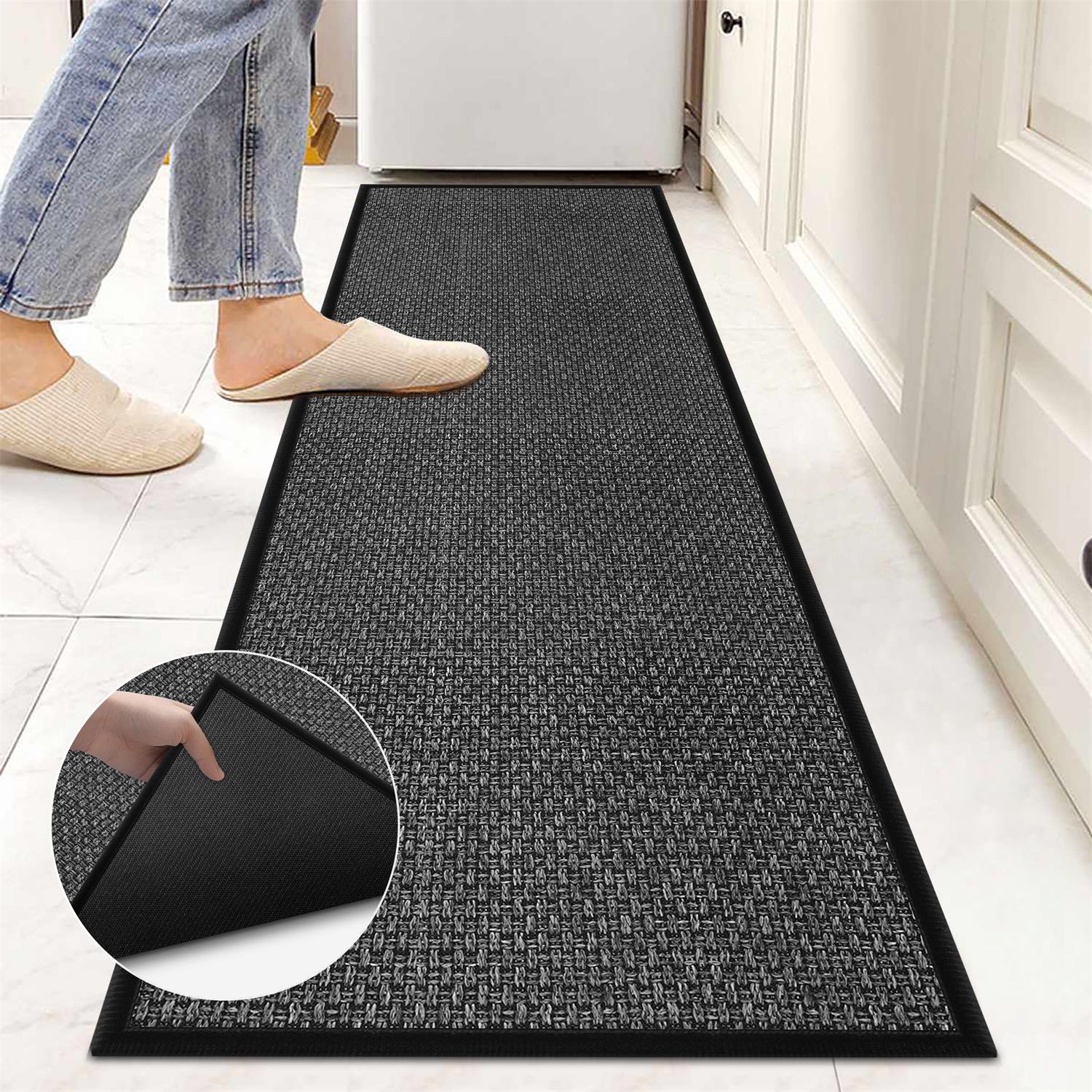 GOYLSER gOYLSER Thin Bathroom Rugs Mats, Black Bathroom