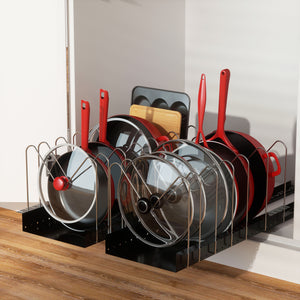 Golener 4 Adjustable Dividers for Pull Out Pots and Pans Organizer