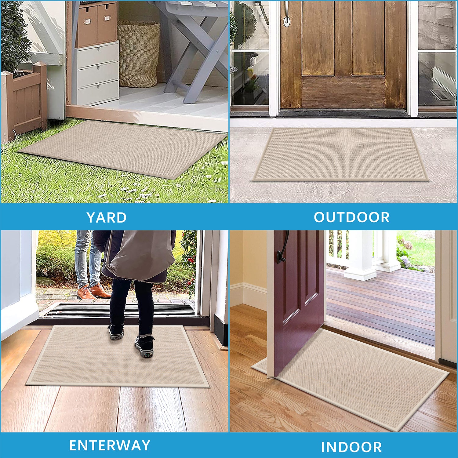 GOYLSER Super Absorbent Door Mat, Ultra Thin Bathroom Rugs Mats, Non-Slip  Water