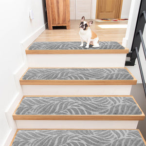 Wood Stair Treads Peel and Stick Carpet Tiles and  Self Adhesive Backing-15 Pack