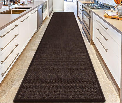 Boho Kitchen Rugs and Jute hallway mat anti-slip washable 60x26 inches