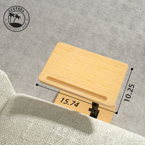 54Pcs - 360° Rotatable Sofa Tray Table for Couch Arm - Bamboo,Rectangle）