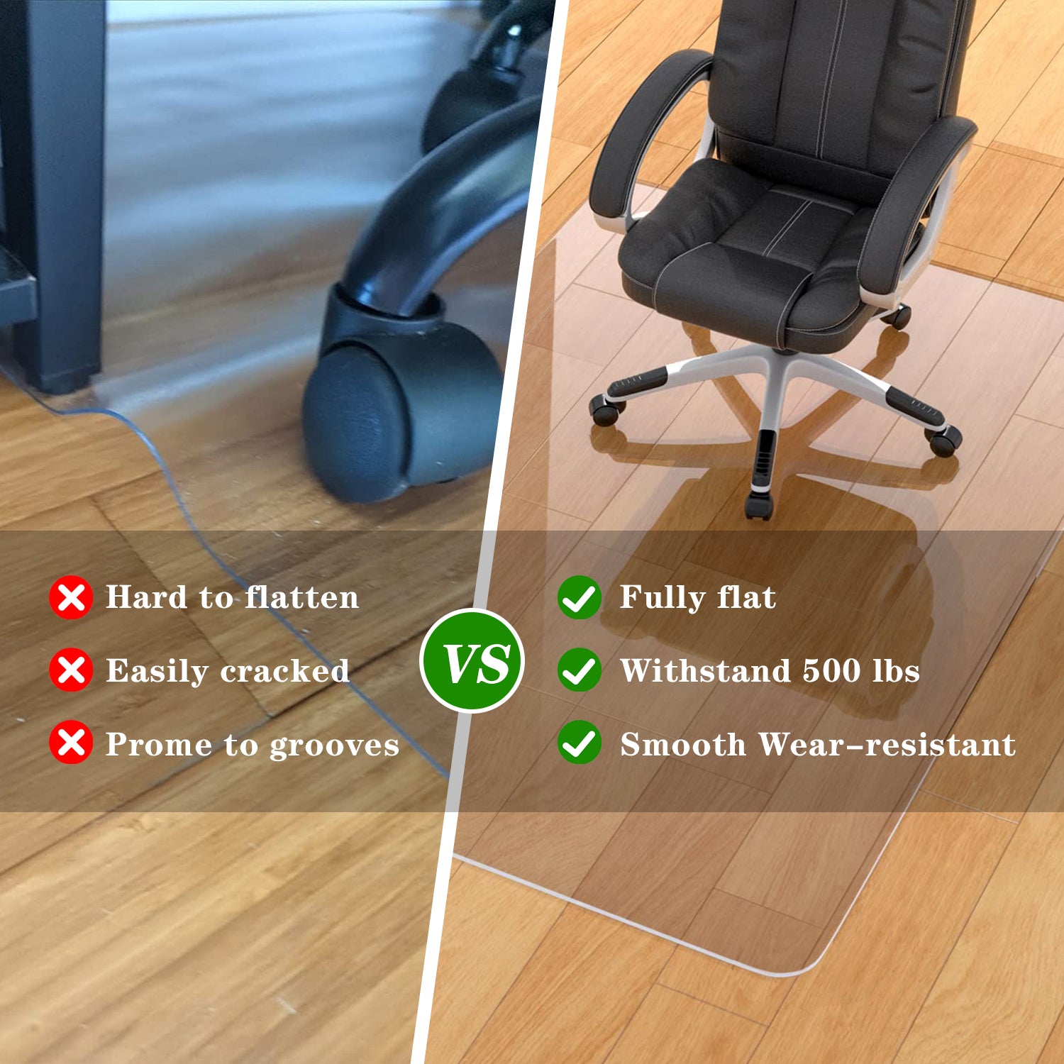 Aothia Office Clear Floor Mat Hardwood Floor Chair Pad Product Description