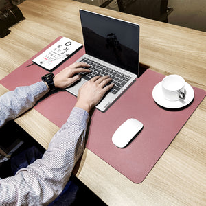 Leather Desk Pad (Four Sizes / Dark Pink)