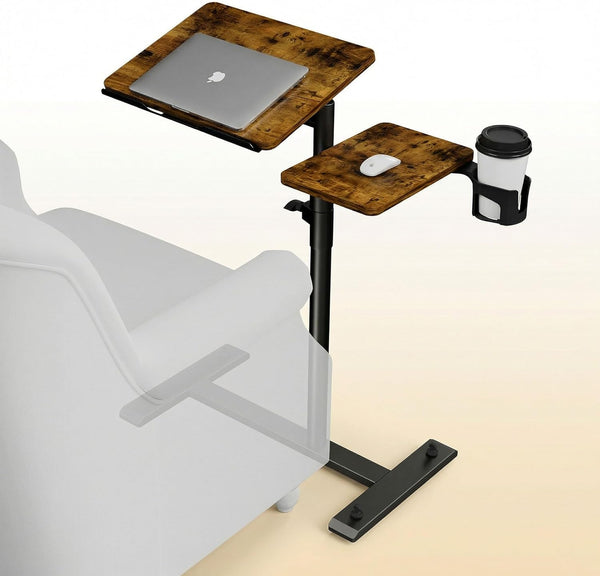 Small Standing Desk Rolling Table Adjustable Height, Laptop Mobile Stand with Wheels, Overbed Table, Portable Computer Workstation with Tiltable Desktop for Teacher Classroom Home Office