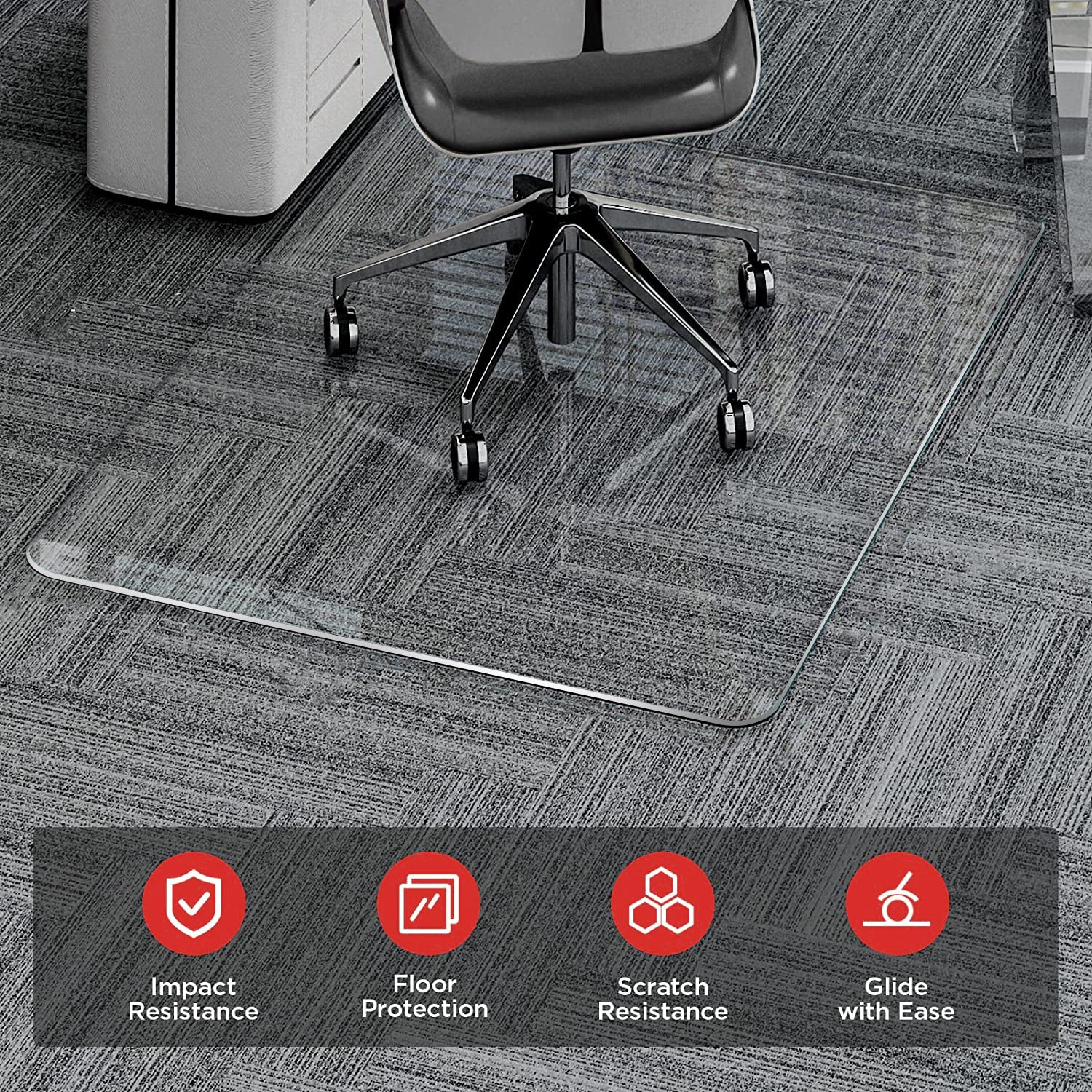 Clear matt discount for office chair